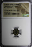 EASTERN ROMAN Theodosius I,AD 379-395 AE4 NUMMUS /Christian VICTORY ANGEL NGC(8)