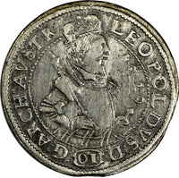 Austria Archduke Leopold,1629 10 Kreuzer denomination "01" Hall KM# 589.1 (7081)
