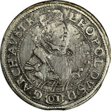 Austria Archduke Leopold,1629 10 Kreuzer denomination "01" Hall KM# 589.1 (7081)