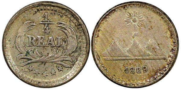 Guatemala Silver 1889/889 1/4 Real KM# 158 (22 677)