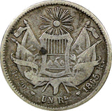 Guatemala Silver 1865 R Real Rafael Carrera Mintage-263 686 KM# 137.1  (28)