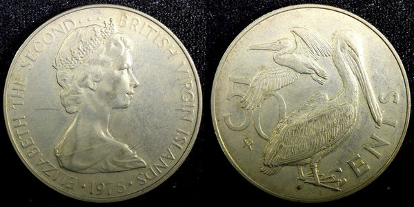 British Virgin Islands Elizabeth II 1975 50 Cents KM# 5 (22 982)