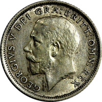 Great Britain George V Silver 1925 6 Pence KM# 815a.1 (18 775)
