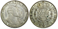 SWEDEN Oscar II Silver 1907 EB 2 Kronor Golden Wedding Anniversary KM# 776 (124)