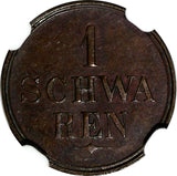 Germany	Free City Bremen 1859 1 Schwaren NGC MS64 BN Mintage-69,000 KM# 241/015