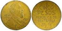 GUATEMALA Provisional Coinage Copper 1923  5 Pesos 1 YEAR TYPE KM# 234a (23 200)