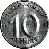 Germany-Democratic Republic Aluminum 1952 E 10 Pfennig XF SCARCE KM# 7 (15 316)