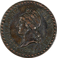 France Bronze 1851 A 1 Centime Paris Mint XF Condition KM# 754 (19 629)