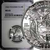 Panama Vasco Núñez de Balboa Silver 1962 1/4 Balboa NGC MS65 KM#11.2 (020)