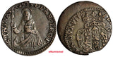 ITALY PARMA Francesco Farnese Silver 1694 Lira ERROR STRIKE SAINT THOMAS XF (69)