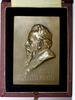 AUSTRIA Bronze Medal Plaque 1908 by Bachmann. Dr. Anton Mayer historian  48x71mm