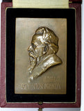 AUSTRIA Bronze Medal Plaque 1908 by Bachmann. Dr. Anton Mayer historian  48x71mm