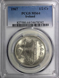 Ireland Republic Copper-Nickel 1967 1/2 CROWN PCGS MS64 HORSE KM# 16a