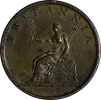 Great Britain George III Copper 1806 1/2 Penny 28.7 mm XF  KM# 662 (19 838)