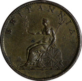 Great Britain George III Copper 1806 1/2 Penny 28.7 mm XF  KM# 662 (19 838)