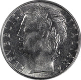 Italy Stainless Steel 1956 R 100 Lire large type UNC KM# 96.1 (20 360)