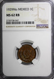 Mexico ESTADOS UNIDOS MEXICANOS Bronze 1929 Mo 1 Centavo NGC MS62 RB KM# 415