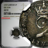 GREAT BRITAIN George II Silver 1737 Maundy Set (4 Coin) NGC MS62,AU58 TOP GRADED
