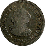 Mexico SPANISH COLONY Charles IV Silver 1790 Mo FM 1/2 Real Light Toned  KM# 70