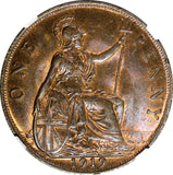 Great Britain George V Bronze 1919 1 Penny NGC MS64 BN 1 GRADED HIGH KM# 810 (6)