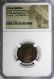 ROMAN Licinius I  AD 308-324 BI Reduced Nummus /JUPITER EAGLE NGC  (010)