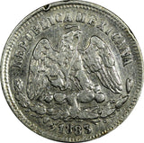 MEXICO Silver 1883 Go B 25 Centavos Guanajuato Mint-168,000 KM#406.5 (19 125)