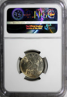 DENMARK Frederik IX 1954 N S  25 Ore NGC MS65 LIGHT TONING 23mm KM# 842.1
