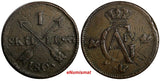 SWEDEN Gustaf IV 1805 1 SKILLING OVERSTRUCK ON 2 ORE (1743-1768) KM# 566 (15115)