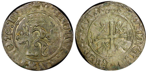 France Charles VIII 11 November 1488 Karolus or Dizain Rouen Mint Dup-593 (296)