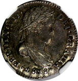 Guatemala Ferdinand VII Silver 1818 NG M 1 Real NGC AU53 Nice Toned KM# 66 (018)