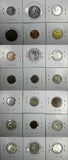 WORLD COINS LOT OF 21 Coins 1907-1990 Identified 2 x 2 Cardboard (18 188)