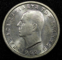 GREECE Paul I Copper-Nickel 1962 2 Drachmai aUNC KM# 82 (24 173)