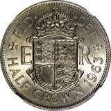 Great Britain Elizabeth II 1963 1/2 Crown NGC MS64 Light Toned KM# 907 (10)