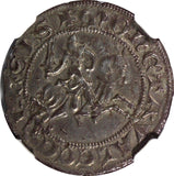 BELGIUM Hainault. Margaret (1244-80) Demi-Gros Cavalier NGC AU DETAILS SCARCE(6)