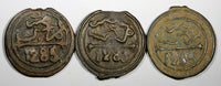 Morocco Sidi Mohammed IV LOT OF 3 COINS AH1285(1869) 4 Fulus Marrakesh C166.2(9)