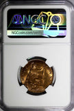 Great Britain George V Bronze 1911 1/2 Penny NGC MS63 RB 1st Date Type KM# 809