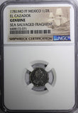 Mexico SPANISH  Charles III Silver 1781 Mo FF 1/2 Real NGC GRADED KM# 69.2 (1)