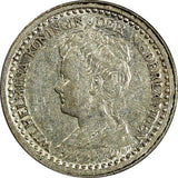 Netherlands Wilhelmina I Silver 1921 10 Cents BETTER DATE KM# 145 (731)