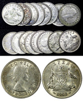 Australia Silver 1955-1963 6 Pence Sixpence XF-AU RANDOM PICK (1 Coin)KM# 58 (4)