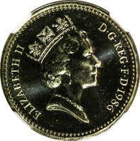 Great Britain Elizabeth II 1986 1 Pound NGC MS66 Northern Ireland KM# 946 (024)