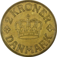 Denmark Christian X 1936 N; GJ 2 Kroner 31mm Low Mintage-400,000 KM# 825.2 (115)