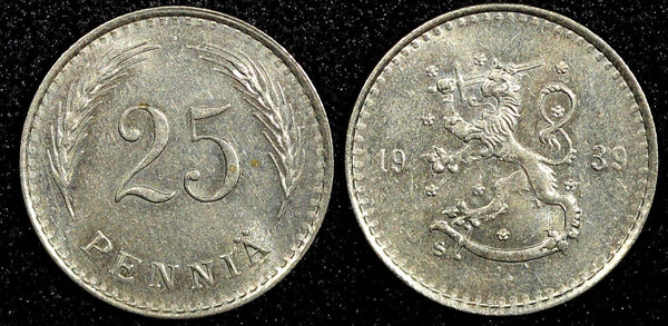 Finland Copper-Nickel 1939 S 25 Penniä  aUNC KM# 25 (24 151)