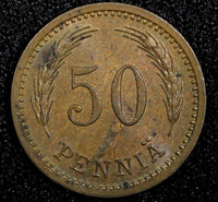 Finland Copper 1941 S 50 Penniä WWII Issue KM# 26a (24 144)
