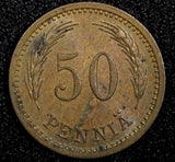 Finland Copper 1941 S 50 Penniä WWII Issue KM# 26a (24 144)