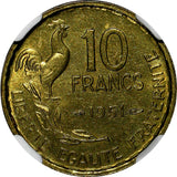 France Aluminum-Bronze 1951 10 Francs NGC MS65 KM# 915.1 (037)