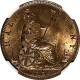 Great Britain Victoria (1837-1901) Bronze 1886 1/2 Penny NGC MS64 RB KM# 754 (1)