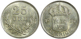 Sweden Gustaf V Silver 1927 W  25 Öre UNC  KM# 785 (22 055)
