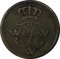 Sweden Frederick I Copper 1735 1 Ore, S.M. KM# 416.1 (10 231)