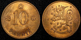 FINLAND Copper 1929 10 Penniä UNC KM# 24 (23 995)