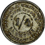 GUATEMALA TOKEN 1895 Zinc 1/4 Reales La Rochela HAMBURGUESA 26mm 3,92g.